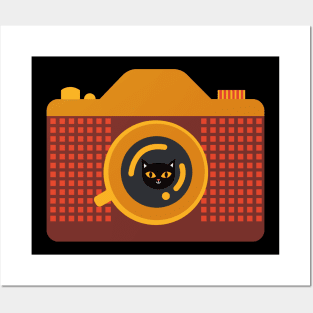 Retro Cat with Camera Posters and Art